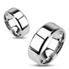 Marimor Jewelry His and Hers Stainless Steel Princess Wedding Ring Set and Beveled Edge Wedding Band Women's Size 09 Men's 06mm Size 11 view 3
