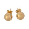 24k Yellow Gold Round Ball Stud Earrings 8mm 10mm (10mm*2pairs) view 1