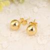 24k Yellow Gold Round Ball Stud Earrings 8mm 10mm (10mm*2pairs) view 4