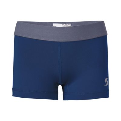 Soffe Dri Girls Compression Short, Navy/Gun Metal, X-Small