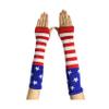 SYAYA Women Striped Long Fingerless Gloves, Winter Knitted Arm Warmers For Punk Rock/Cosplay/Goth/Christmas Party WM-S-G5 (Flag) view 1