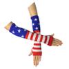 SYAYA Women Striped Long Fingerless Gloves, Winter Knitted Arm Warmers For Punk Rock/Cosplay/Goth/Christmas Party WM-S-G5 (Flag) view 2