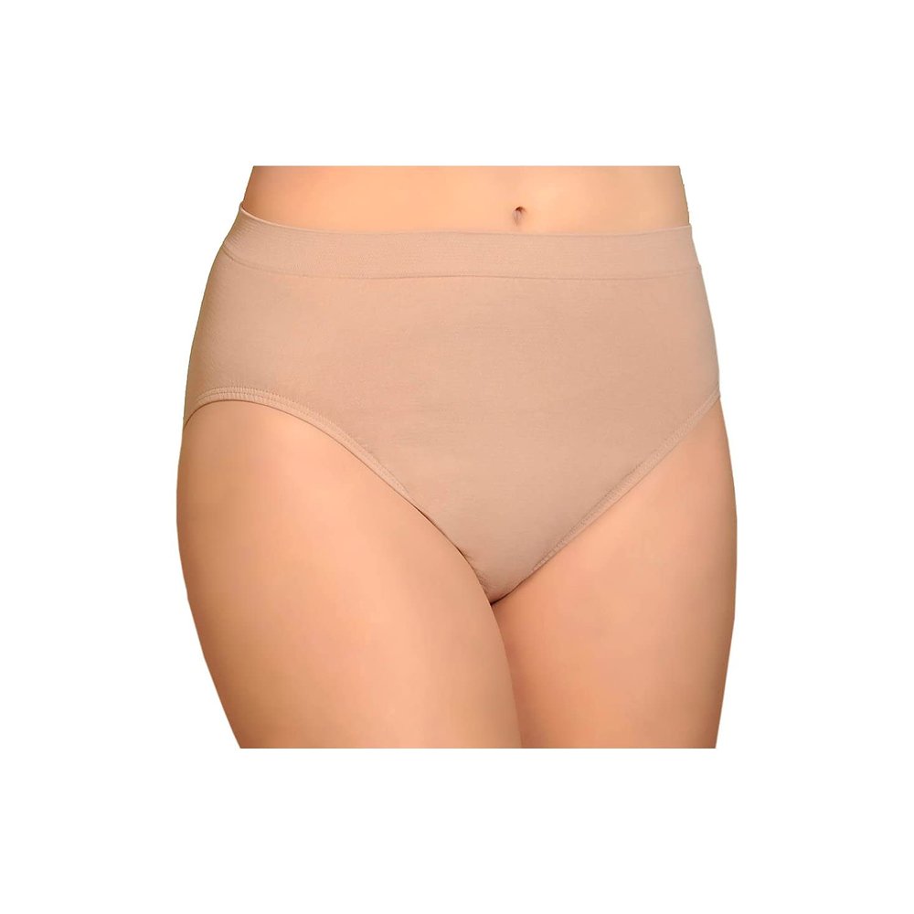 Ahh by Rhonda Shear Women's Seamless High Cut Brief, Nude, 2X