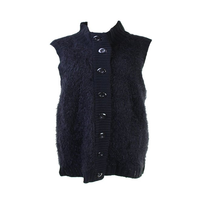 Alfani Women's Eyelash Knit Long Sweater Vest (L, Deep Black)