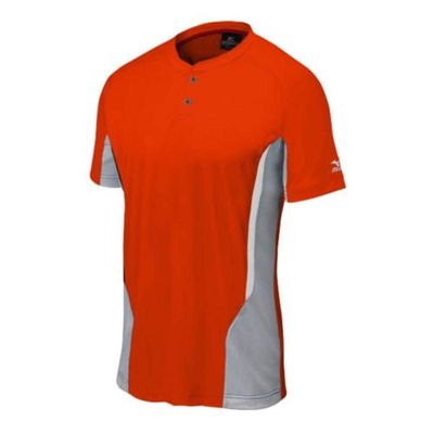 Mizuno Youth Elite 2-Button Jersey, Orange/Grey, Small