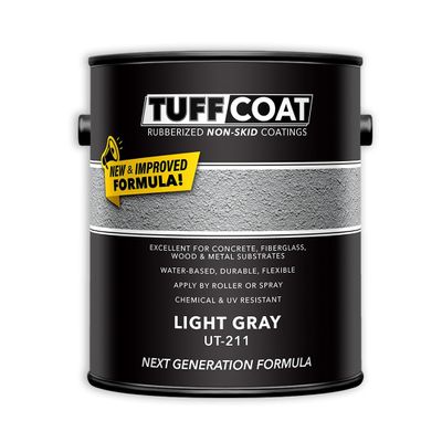 Tuff Coat UT-211 Light Gray - 1 Gallon: Submersible, Water-Based, Rubberized Non-Skid Coating