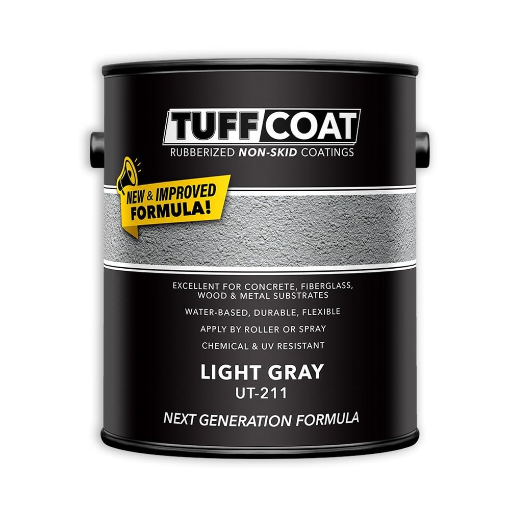 Tuff Coat UT-211 Light Gray - 1 Gallon: Submersible, Water-Based, Rubberized Non-Skid Coating