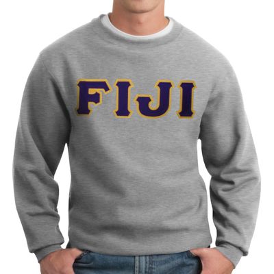Campus Classics Phi Gamma Delta Crew Neck Sweatshirt with Greek Letters XX-Large Heather Gray