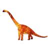 Brontosaurus Dinosaur - Vinyl Decal Sticker - 8.5" x 5.75" - Orange Flames view 1