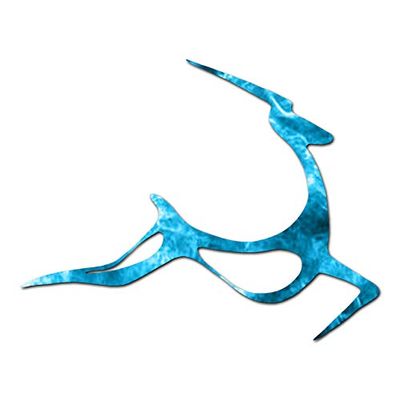Gazelle Impala Antelope - Vinyl Decal Sticker - 15.25" x 12" - Blue Flames