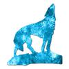 Coyote Wolf Howling - Vinyl Decal Sticker - 5.75" x 6.5" - Blue Flames view 1