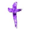 Christian Cross - Vinyl Decal Sticker - 5.75" x 10.5" - Purple Flames view 1