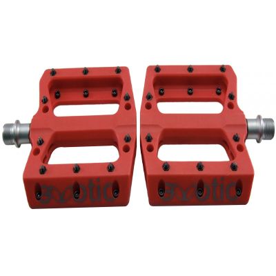 CarbonCycles Exotic Thermoplastic Flat BMX MTB Pedals, 6 Colors 350 g/Pair Replaceable Pins