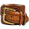 Andrea Women's Dress Belt Solid Brass Buckle (Gold) Italian Calfskin Genuine Leather Dress Belt 1-1/8"(30mm) Wide (Alligator Tan, 42) view 1