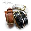 Andrea Women's Dress Belt Solid Brass Buckle (Gold) Italian Calfskin Genuine Leather Dress Belt 1-1/8"(30mm) Wide (Alligator Tan, 42) view 2