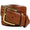 Andrea Women's Dress Belt Solid Brass Buckle (Gold) Italian Calfskin Genuine Leather Dress Belt 1-1/8"(30mm) Wide (Lizard Tan, 40) view 1