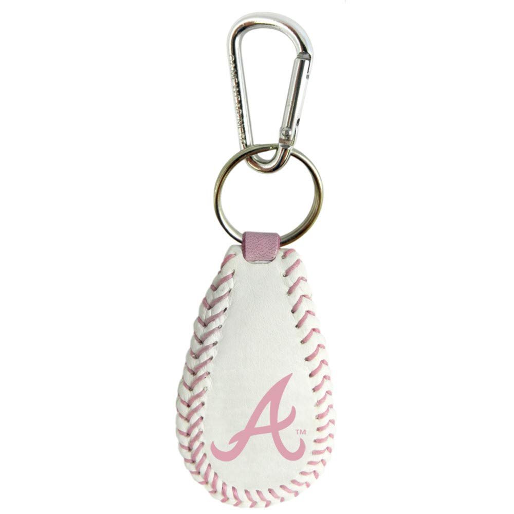 MLB Atlanta Braves Baseball Keychain, One Size, Pink