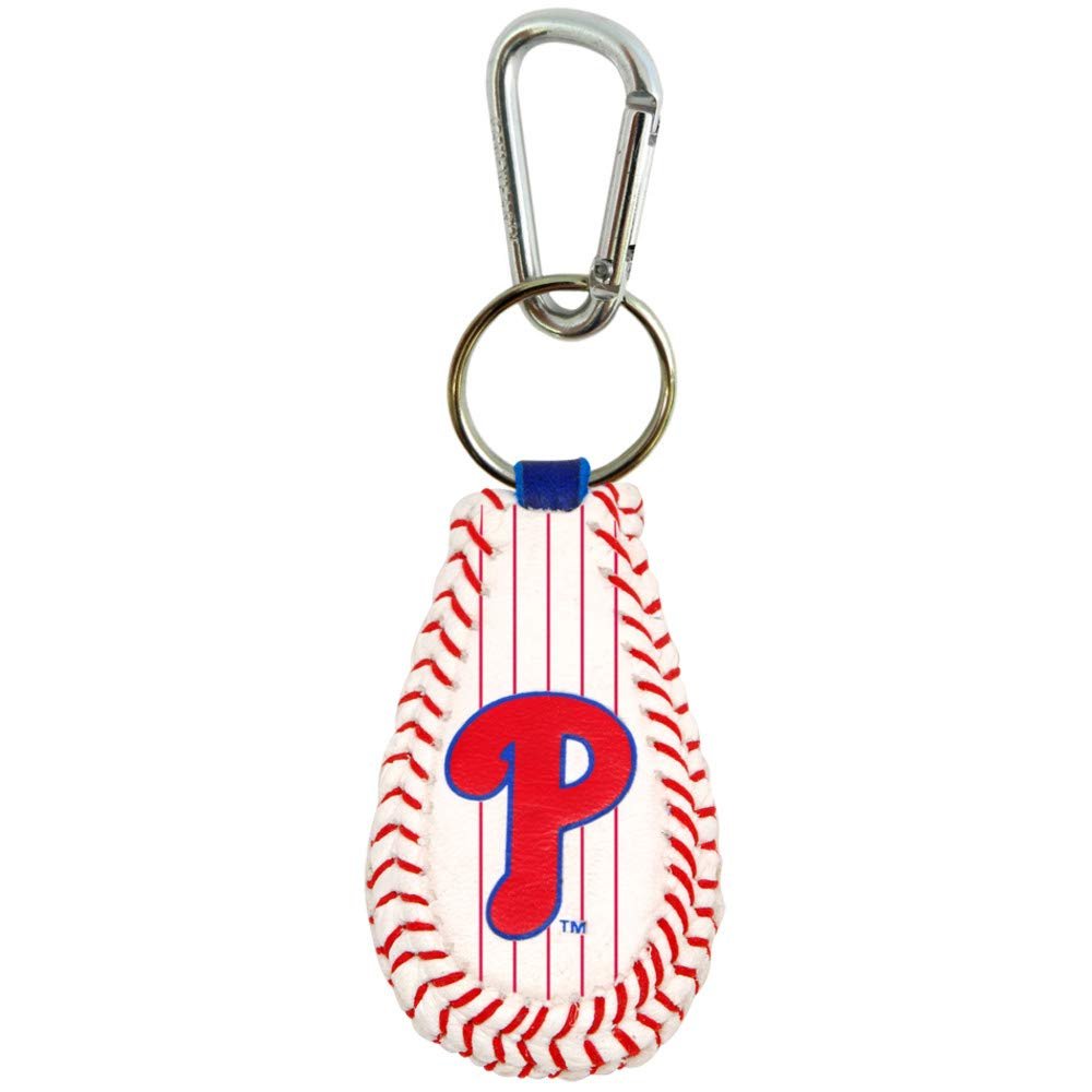 MLB Philadelphia Phillies Pinstripe Baseball Keychain, One Size, Black