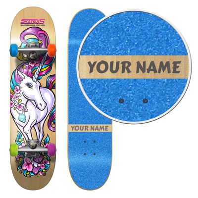SkateXS Personalized Beginner Unicorn Girls Skateboard