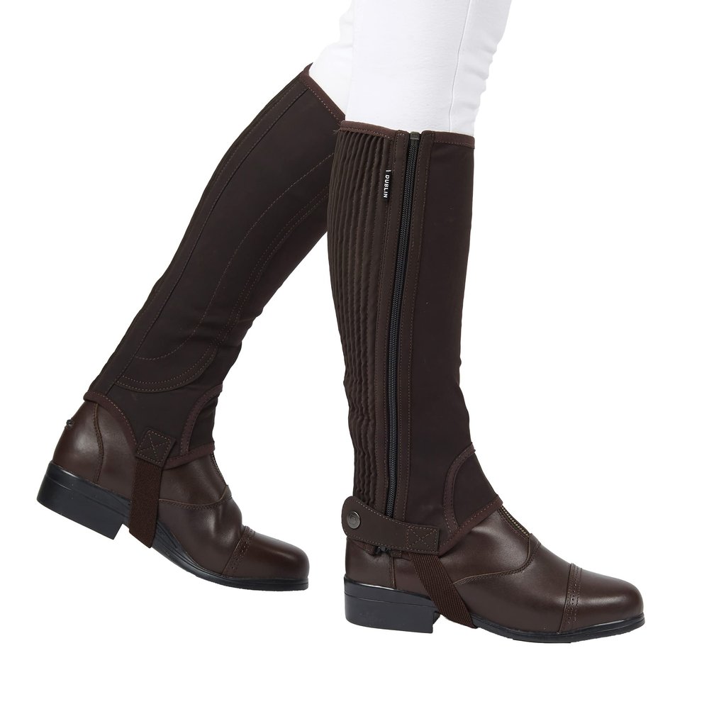 Dublin Easy-Care Half Chaps II, Brown, Adults Extra Small