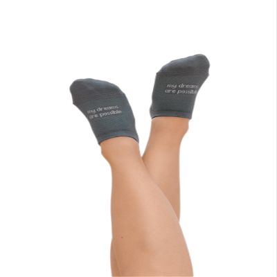 Bam&b Women's Premium Bamboo Viscose No ShowUplifting Message Socks - 4 pairs - Grey - Medium 7.5-10