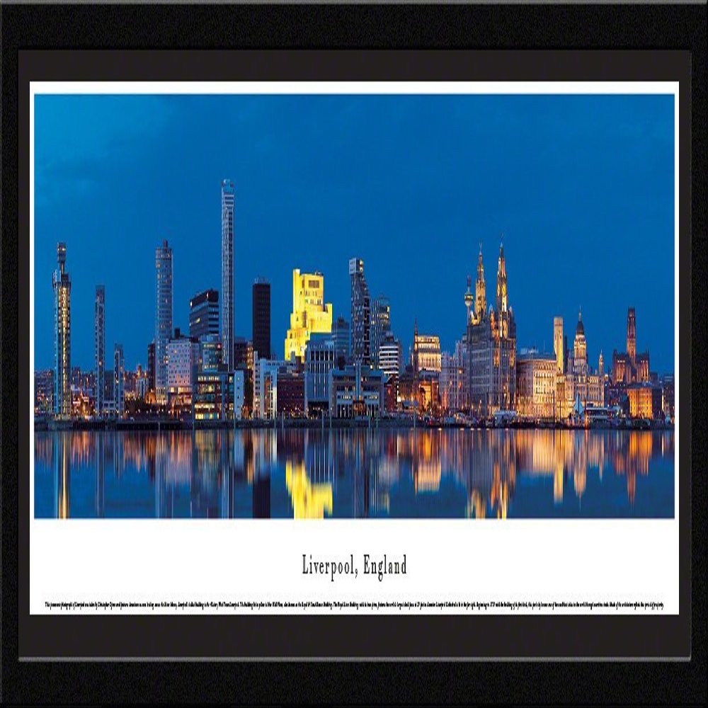Liverpool, England - Blakeway Panoramas Skyline Posters with Select Frame