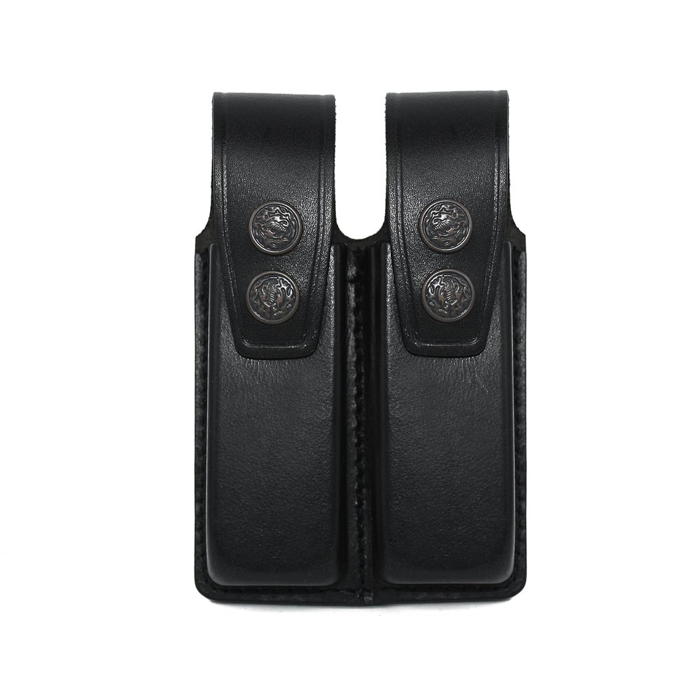 Koltster Leather Double Magazine Pouch/Carrier/case for Beretta 92, Taurus, CZ 75 Handmade! (ALIS006, Black)