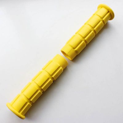 1 Pair of Soft Comfortable Non-Slip Smooth Rectangular Pattern Yellow Bike Grips with Wide End Fits Most Standard BMX Mountain Bikes (5.08in Long, 0.87in Hole Diameter, 1.06-1.57in Wide)
