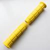 1 Pair of Soft Comfortable Non-Slip Smooth Rectangular Pattern Yellow Bike Grips with Wide End Fits Most Standard BMX Mountain Bikes (5.08in Long, 0.87in Hole Diameter, 1.06-1.57in Wide) view 1