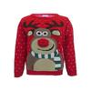 GirlsWalk Unisex Girls Kids Rudolph Print Pom Pom 3D Nose Christmas Jumper Red view 1