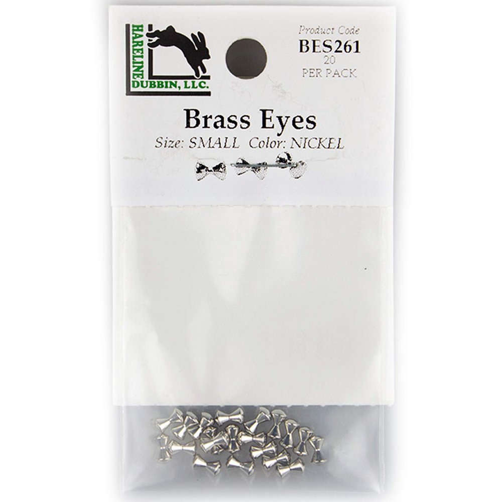 Hareline Fly Tying Brass Eyes - Small, Nickel