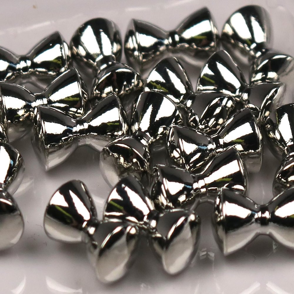 Hareline Fly Tying Brass Eyes - X-Small, Nickel
