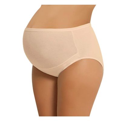 NBB Women's Adjustable Maternity high cut Cotton underwear, Brief Beige Medium
