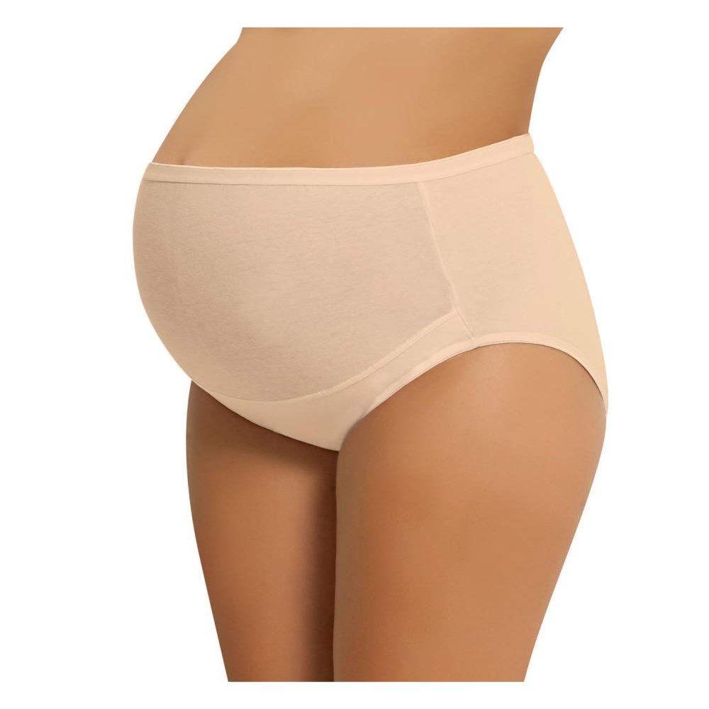 NBB Women's Adjustable Maternity high cut Cotton underwear, Brief Beige Medium