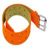 Kids 2 Holes Belt Double Prong Buckle PU Leather Glittery - Orange Medium view 2