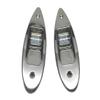 Pactrade Marine Boat Navigation Light Pair of LED Flush Mount Sidelight Red & Green Shark Eye Side Bow Teardrop Lights SS Vertical Mount 12V Signal Lights for Small Boat, Pontoon, Sailing, Skiff view 1