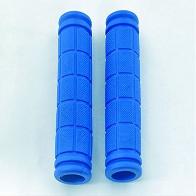 2x Comfy Non-Slip Textured Rectangular Pattern Comfy Dark Blue clingy Bike Grips Fits Many Normal BMX Trick Bikes (4.72in Long, 0.87in Hole Diameter, 1.30in Wide)
