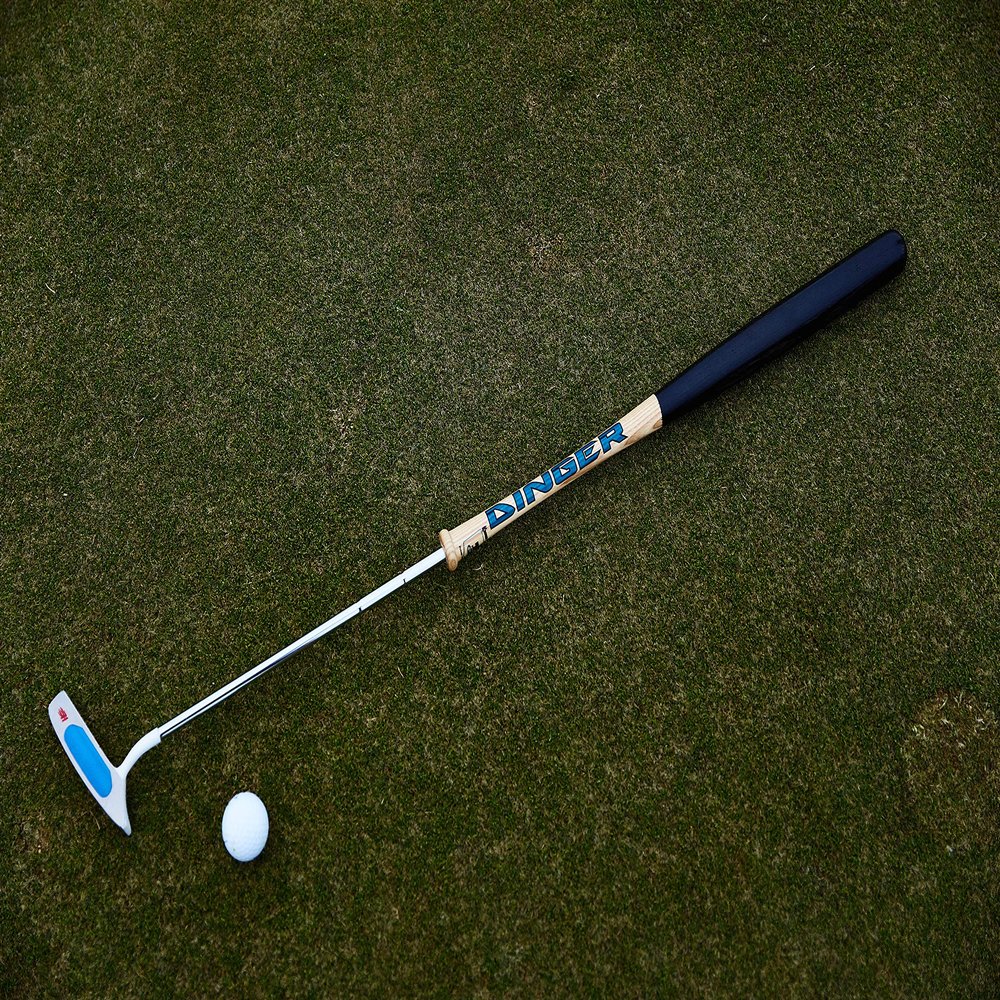 Dinger- Black Baseball Bat Putter DB02 - Eliminator Head - Left
