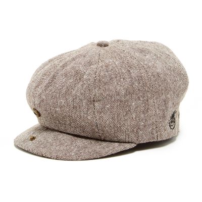 Born to Love - Toddler and Boy's Hat Tan and Brown Newsboy Cap (XXS (6-12 Months 46CM), Vintage w/Logo)