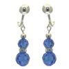 AMUNET silver plated sapphire blue crystal clip on earrings view 1
