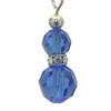 AMUNET silver plated sapphire blue crystal clip on earrings view 2