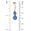 AMUNET silver plated sapphire blue crystal clip on earrings view 3