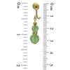 AMUNET gold plated peridot green crystal clip on earrings view 3