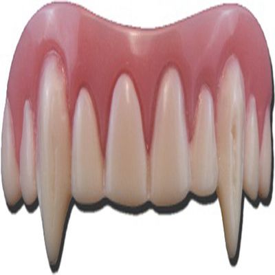 Top Set of White Vampire Teeth with Fangs