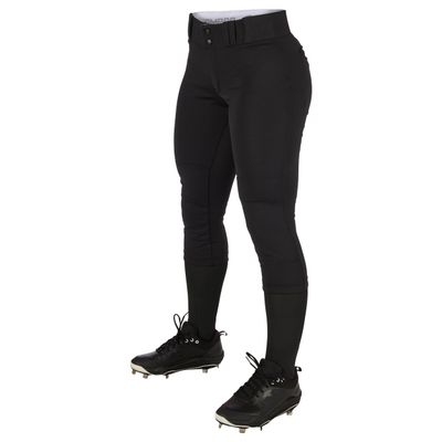 CHAMPRO Tournament Traditional Low-Rise Softball Pants, Girls' X-Large, Black