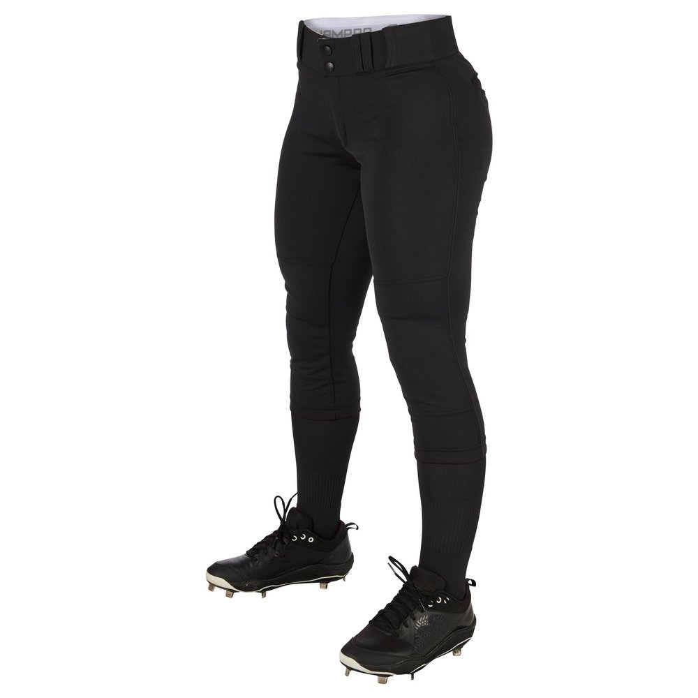 CHAMPRO Tournament Traditional Low-Rise Softball Pants, Girls' X-Large, Black