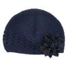 My Lello Infant Baby Girl's Crochet Beanie Hat with Flower Navy/Navy view 1