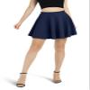 Urban CoCo Women's Basic Versatile Stretchy Flared Casual Mini Skater Skirt (X-Large, Navy Blue) view 4