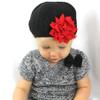 My Lello Infant Baby Girl's Crochet Beanie Hat with Flower Navy/Red view 2
