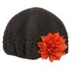 My Lello Infant Baby Girl's Crochet Beanie Hat with Flower Brown/Orange view 1